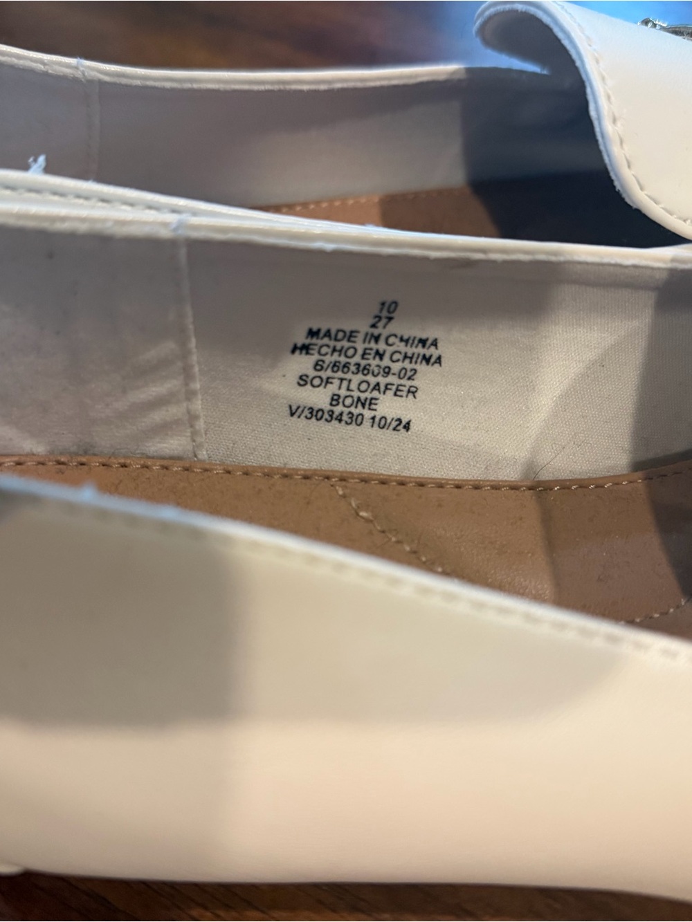 Old Navy White Women's Slip-On Loafers with Gold Bit - Picture 3 of 3